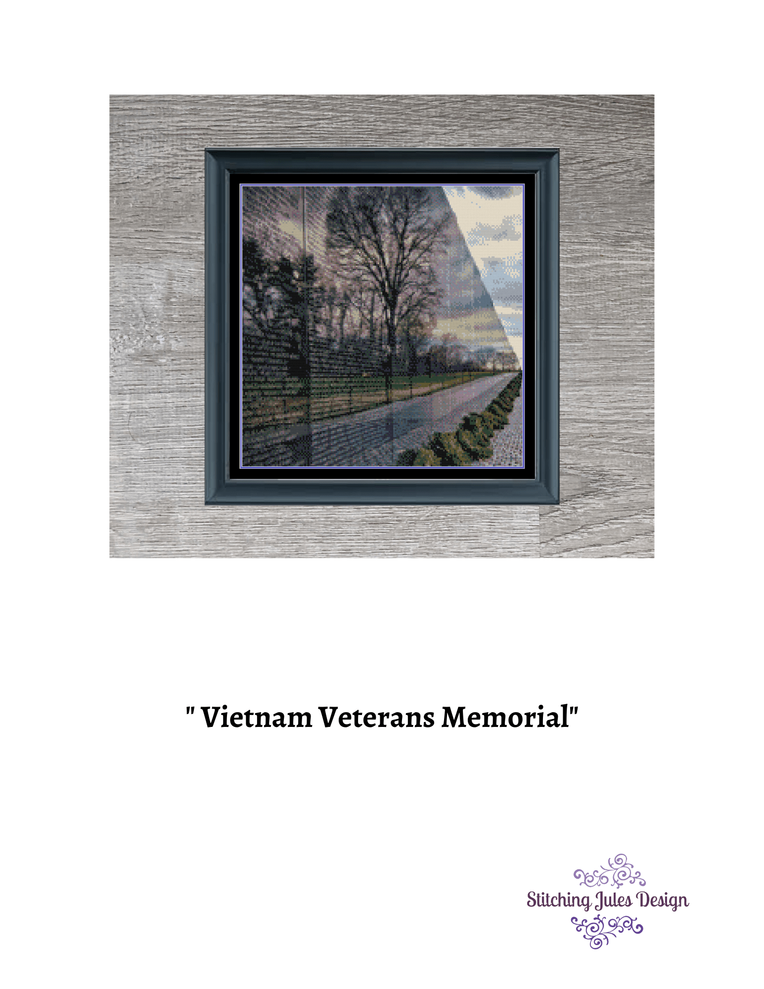 Stitching Jules Design Cross Stitch Pattern Vietnam Veterans Memorial Cross Stitch Pattern | Military Cross Stitch Pattern | Physical And Digital PDF Download Pattern Options