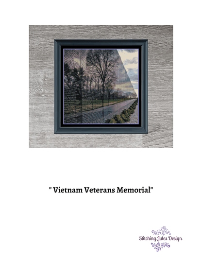 Stitching Jules Design Cross Stitch Pattern Vietnam Veterans Memorial Cross Stitch Pattern | Military Cross Stitch Pattern | Physical And Digital PDF Download Pattern Options