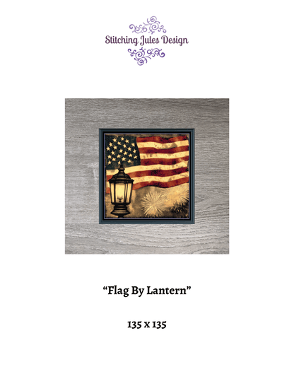 Stitching Jules Design Cross Stitch Pattern Vintage American Flag Patriotic Americana Full Coverage Counted Cross Stitch Pattern Digital Download