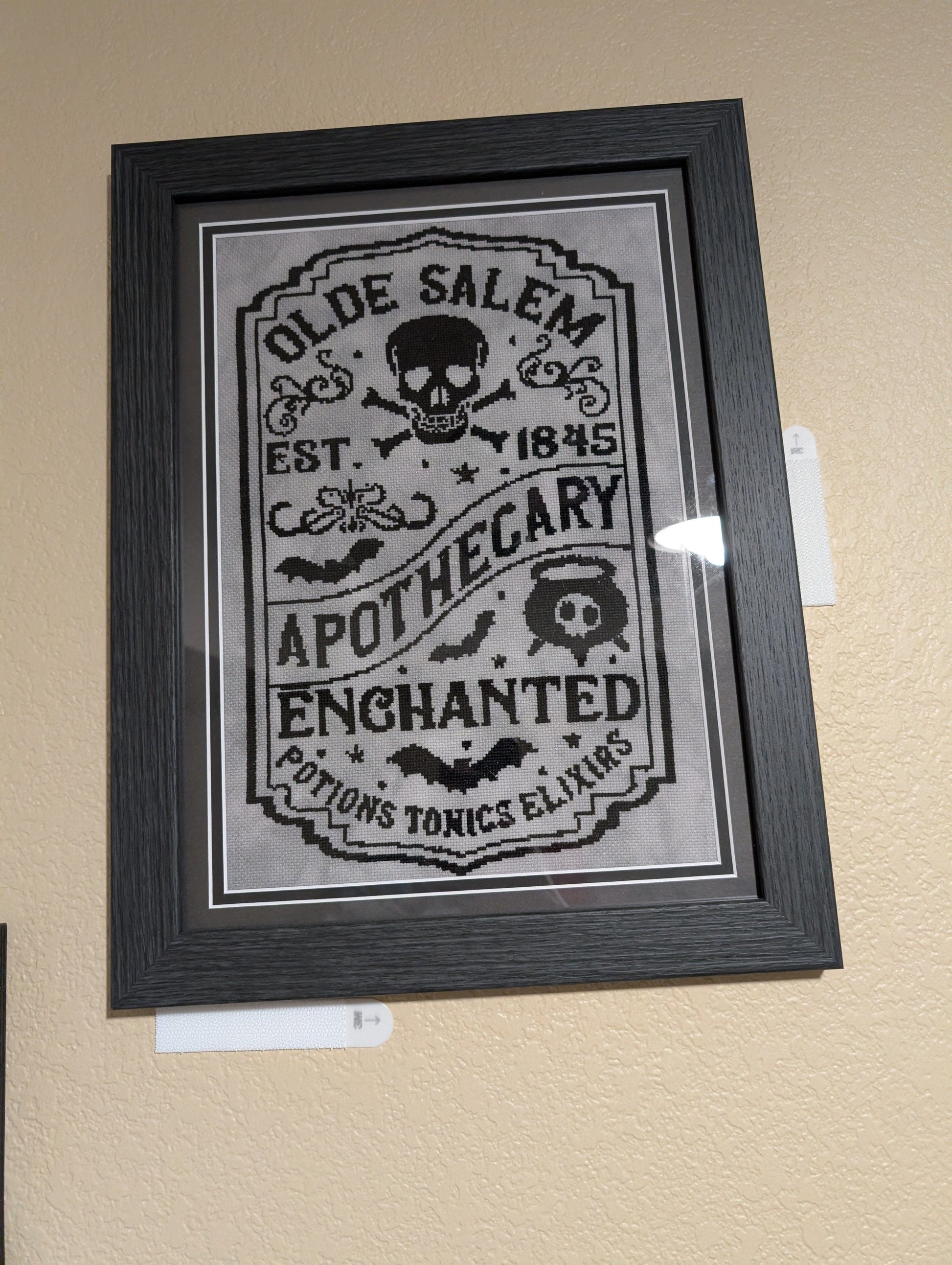 Stitching Jules Design Cross Stitch Pattern Vintage Apothecary Shop Sign Medium Monochrome Counted Cross-Stitch Pattern | Instant Download PDF