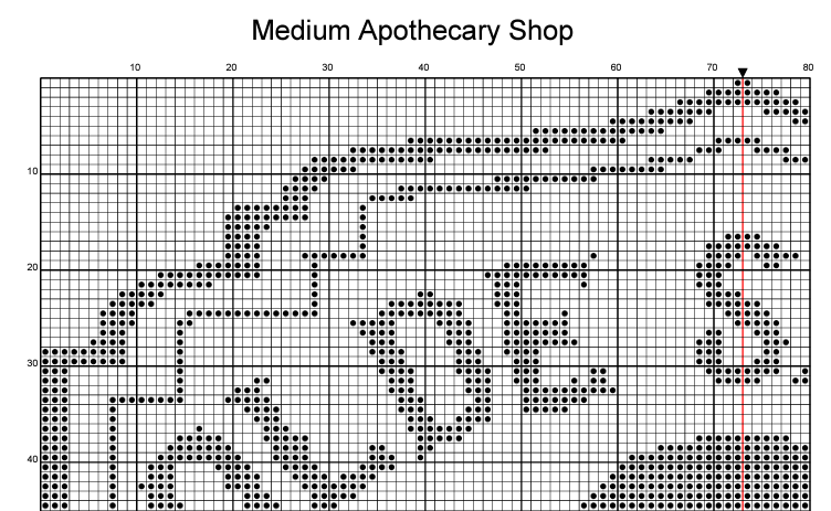 Stitching Jules Design Cross Stitch Pattern Vintage Apothecary Shop Sign Medium Monochrome Counted Cross-Stitch Pattern | Instant Download PDF