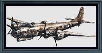 Thumbnail for Stitching Jules Design Cross Stitch Pattern Vintage B-52 WW2 Airplane Counted Cross-Stitch Pattern | Instant Download PDF