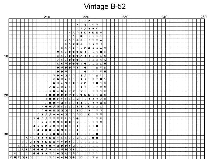 Stitching Jules Design Cross Stitch Pattern Vintage B-52 WW2 Airplane Counted Cross-Stitch Pattern | Instant Download PDF