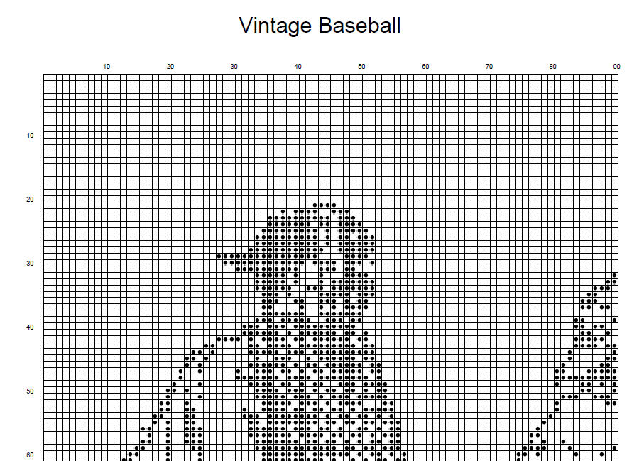 Stitching Jules Design Cross Stitch Pattern Vintage Baseball Sketch Cross Stitch Pattern | Blackwork | Instant PDF Download