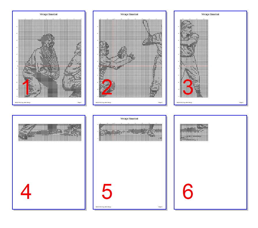 Stitching Jules Design Cross Stitch Pattern Vintage Baseball Sketch Cross Stitch Pattern | Blackwork | Instant PDF Download