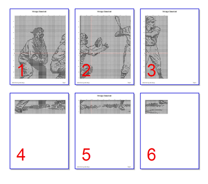Stitching Jules Design Cross Stitch Pattern Vintage Baseball Sketch Cross Stitch Pattern | Blackwork | Instant PDF Download