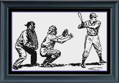 Stitching Jules Design Cross Stitch Pattern Vintage Baseball Sketch Cross Stitch Pattern | Blackwork | Instant PDF Download