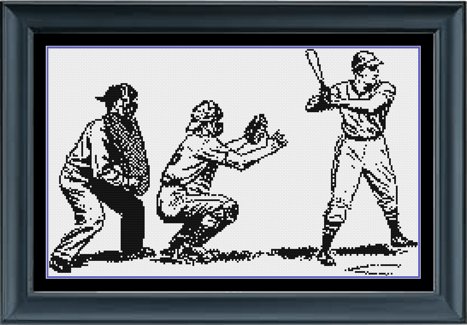 Stitching Jules Design Cross Stitch Pattern Vintage Baseball Sketch Cross Stitch Pattern | Blackwork | Instant PDF Download
