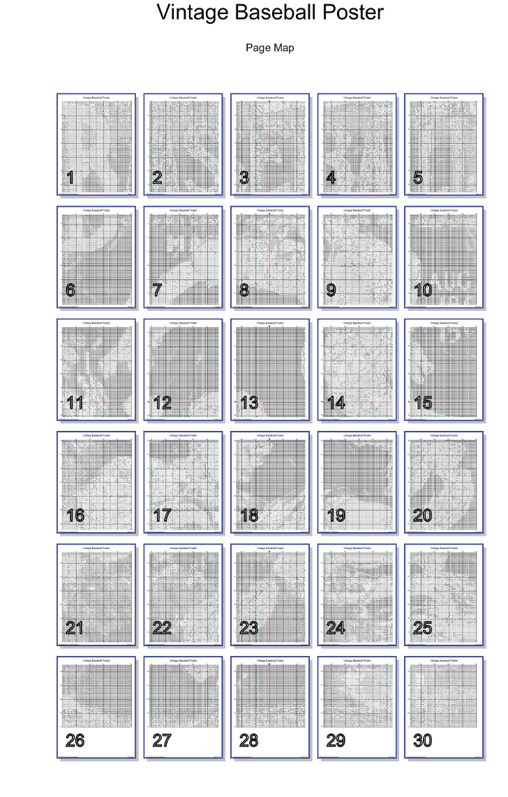 Stitching Jules Design Cross Stitch Pattern Vintage Baseball Sports Full Coverage Large Counted Cross-Stitch Pattern Digital Download