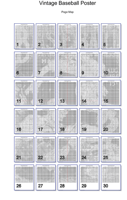 Stitching Jules Design Cross Stitch Pattern Vintage Baseball Sports Full Coverage Large Counted Cross-Stitch Pattern Digital Download