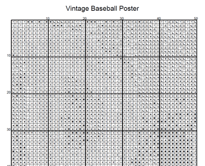 Stitching Jules Design Cross Stitch Pattern Vintage Baseball Sports Full Coverage Large Counted Cross-Stitch Pattern Digital Download