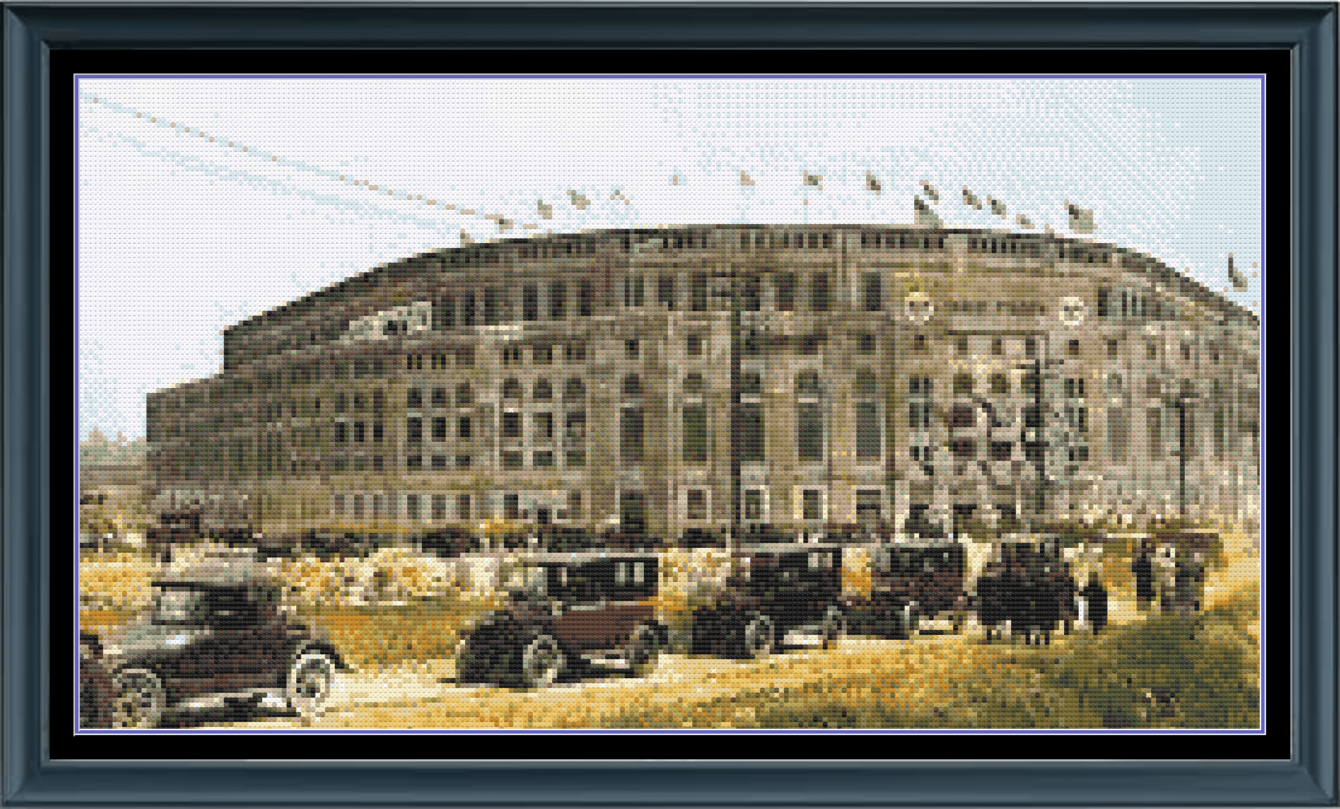 Stitching Jules Design Cross Stitch Pattern Vintage Baseball Yankee Stadium Full Coverage Counted Cross-Stitch Pattern (Digital Download)