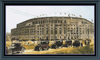 Stitching Jules Design Cross Stitch Pattern Vintage Baseball Yankee Stadium Full Coverage Counted Cross-Stitch Pattern (Digital Download)