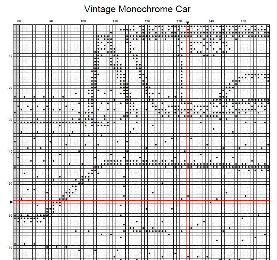 Stitching Jules Design Cross Stitch Pattern Vintage Car Auto Monochrome Counted Cross-Stitch Pattern (Digital Download)