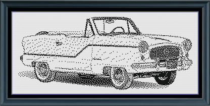 Stitching Jules Design Cross Stitch Pattern Vintage Car Auto Monochrome Counted Cross-Stitch Pattern (Digital Download)