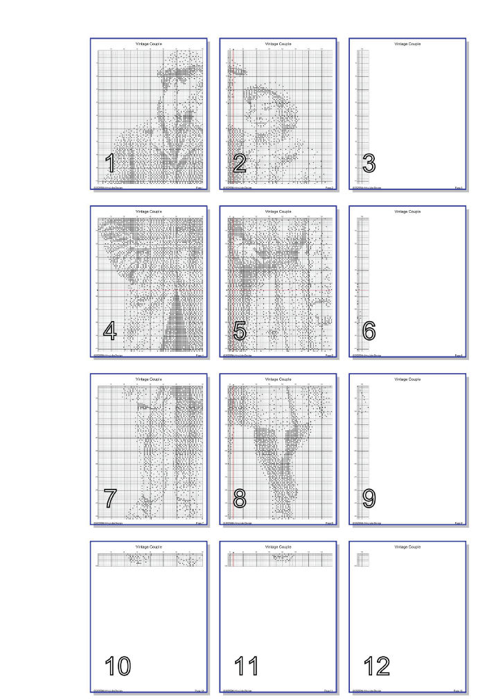 Stitching Jules Design Cross Stitch Pattern Vintage Couple Romantic Love Monochrome Black White Counted Cross Stitch Pattern  Digital Download