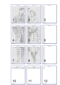 Thumbnail for Stitching Jules Design Cross Stitch Pattern Vintage Couple Romantic Love Monochrome Black White Counted Cross Stitch Pattern  Digital Download
