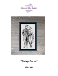 Thumbnail for Stitching Jules Design Cross Stitch Pattern Vintage Couple Romantic Love Monochrome Black White Counted Cross Stitch Pattern  Digital Download