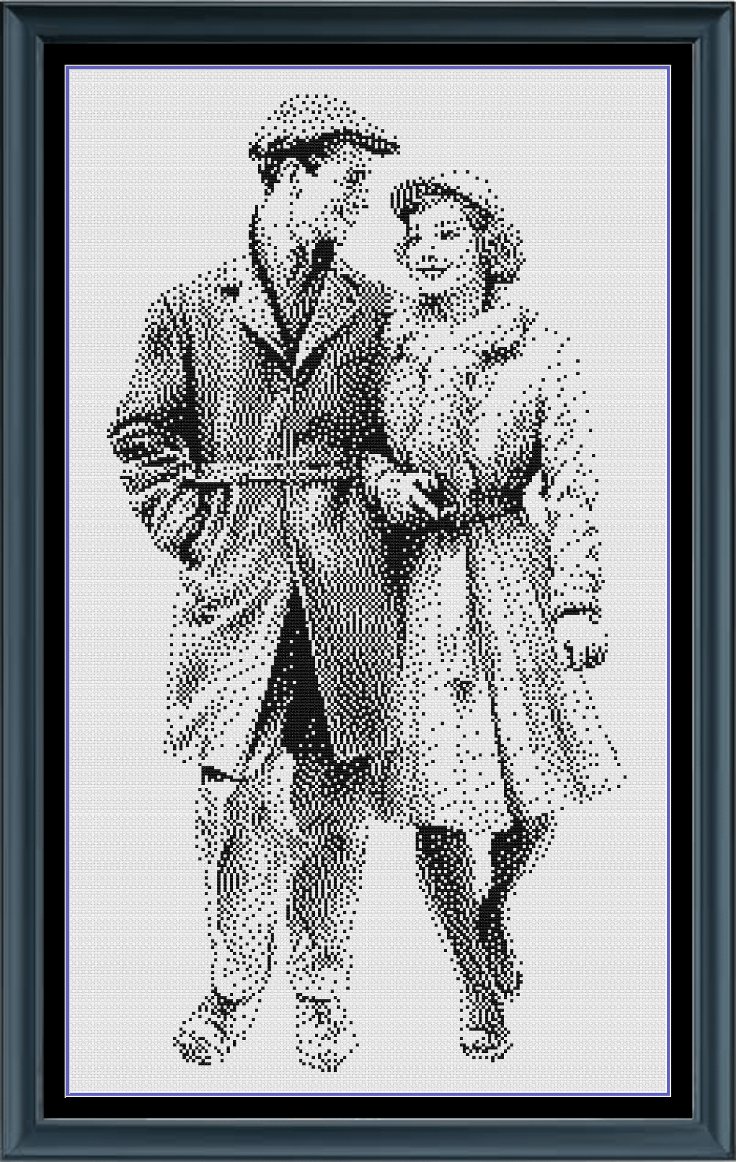 Stitching Jules Design Cross Stitch Pattern Vintage Couple Romantic Love Monochrome Black White Counted Cross Stitch Pattern  Digital Download