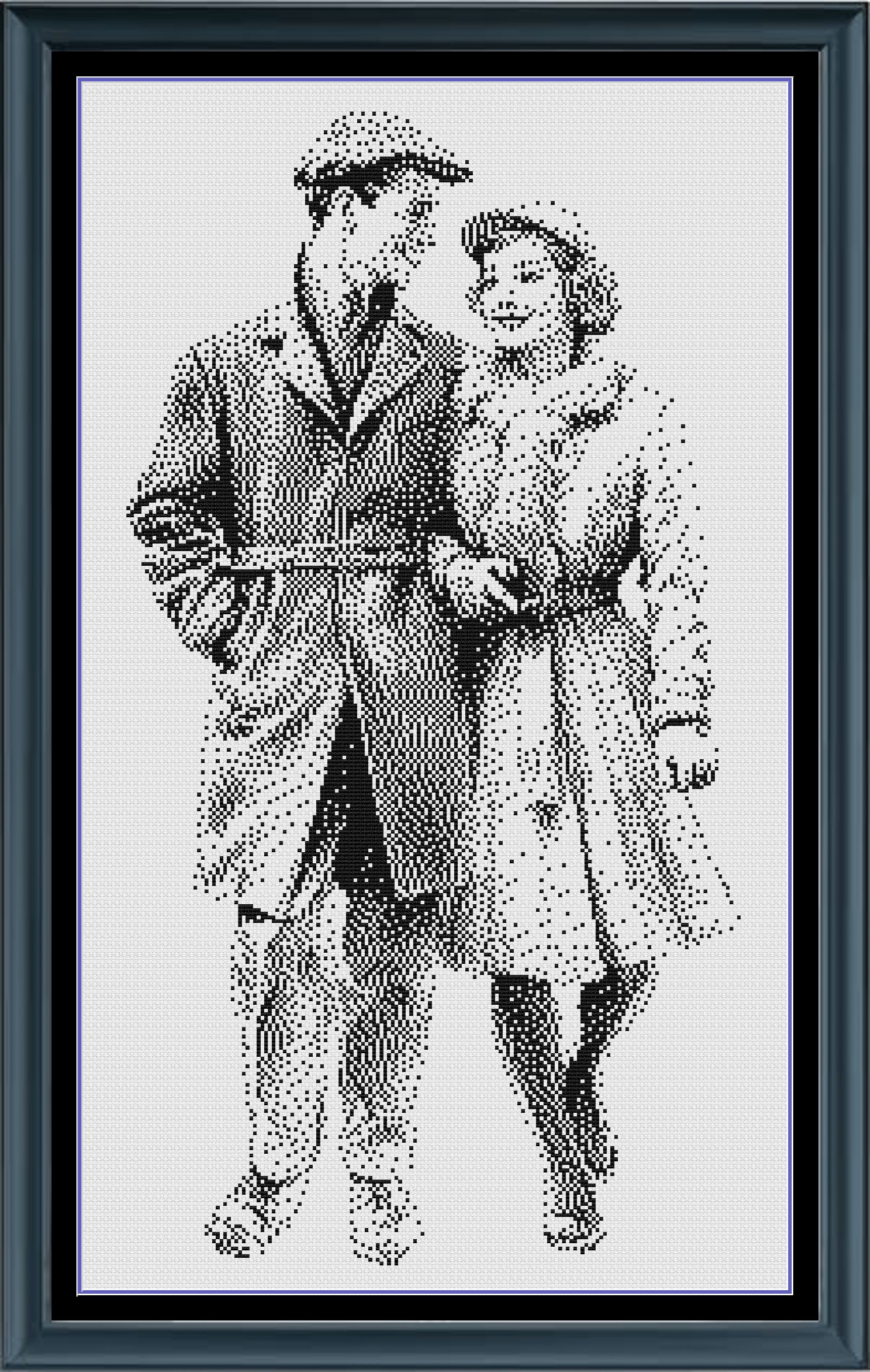 Stitching Jules Design Cross Stitch Pattern Vintage Couple Romantic Love Monochrome Black White Counted Cross Stitch Pattern  Digital Download
