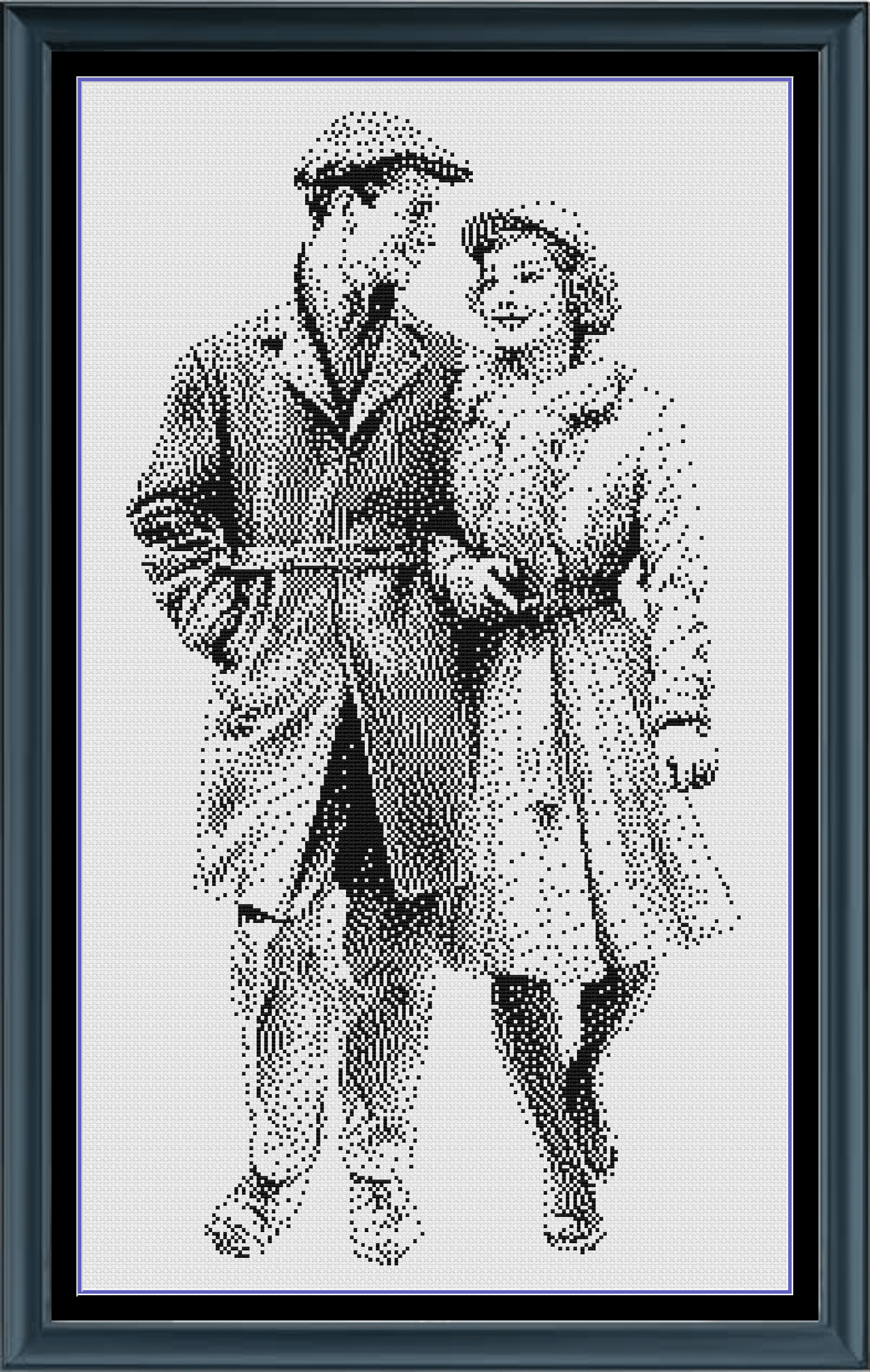 Stitching Jules Design Cross Stitch Pattern Vintage Couple Romantic Love Monochrome Black White Counted Cross Stitch Pattern  Digital Download