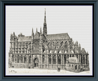Stitching Jules Design Cross Stitch Pattern Vintage English Cathedral Church Large Counted Cross-Stitch Pattern (Digital Download)
