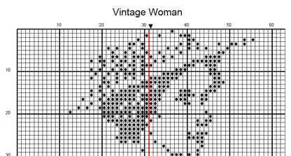 Stitching Jules Design Cross Stitch Pattern Vintage Fancy Lady Counted Cross Stitch Pattern | Monochrome Cross Stitch | Instant Download PDF