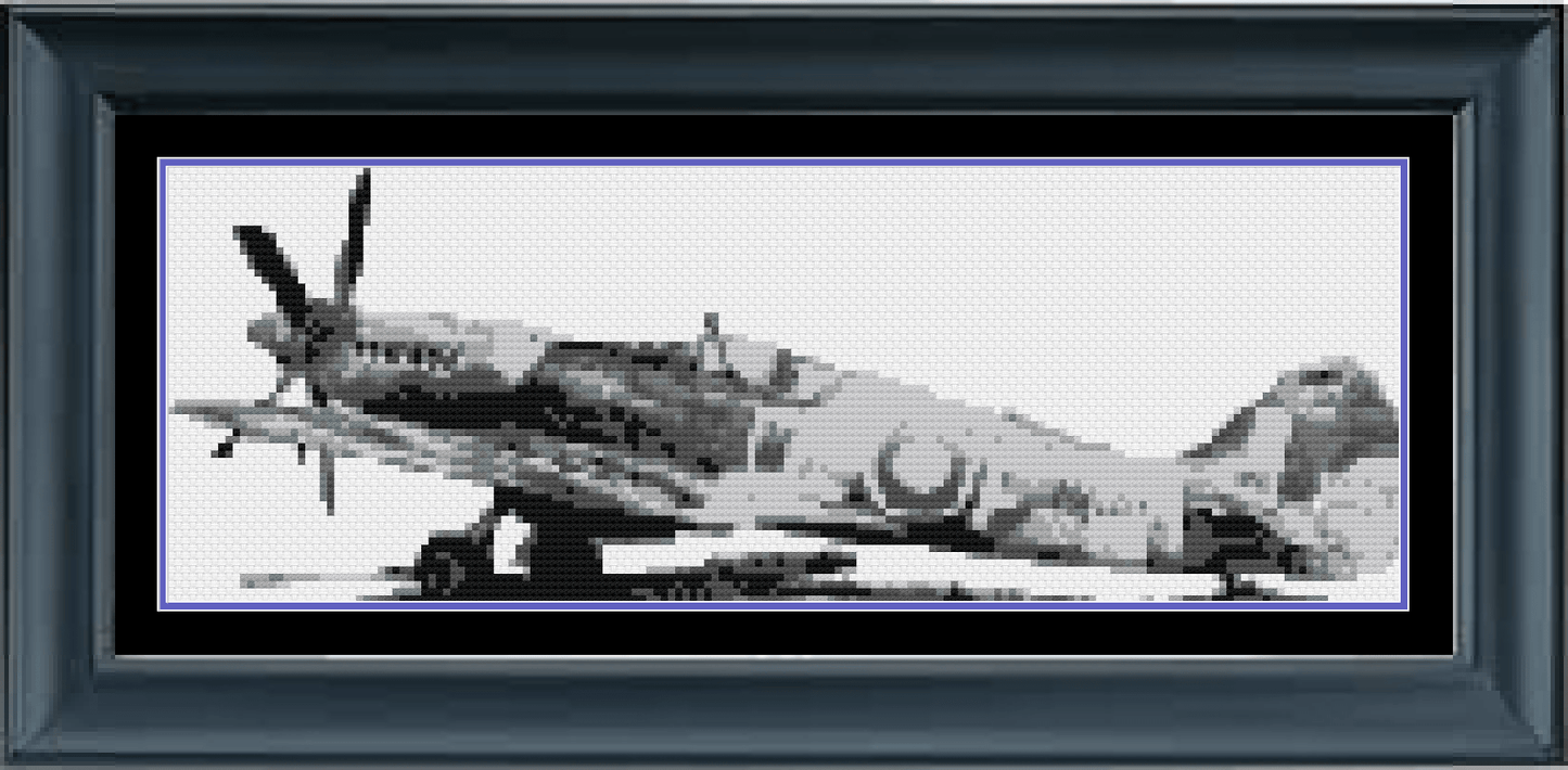 Stitching Jules Design Cross Stitch Pattern Vintage Fighter Plane Cross Stitch Pattern | World War II Fighter Plane | PDF Instant Download