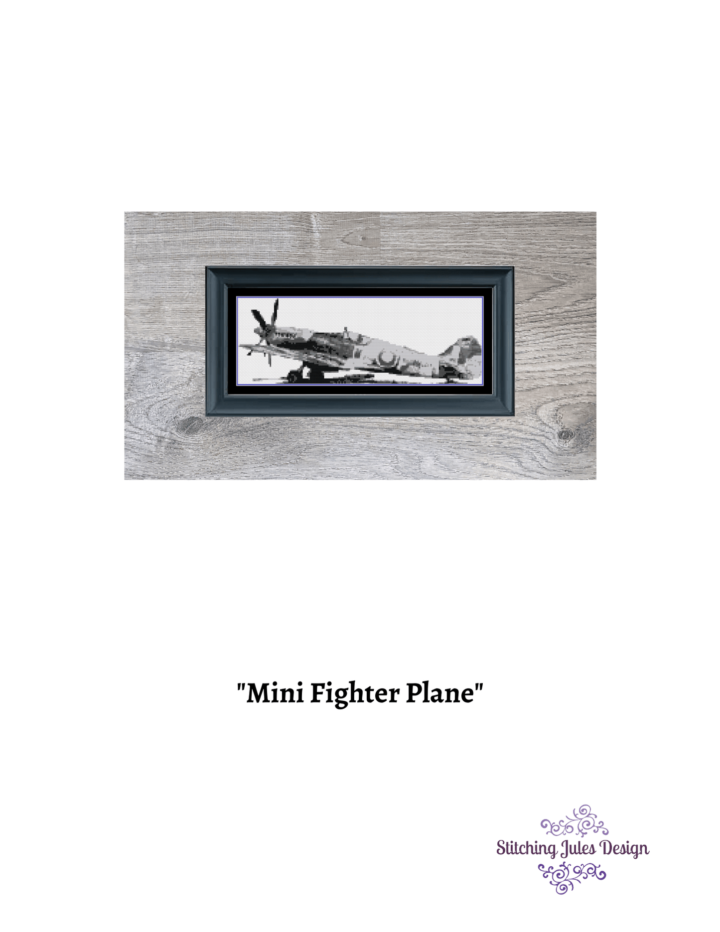 Stitching Jules Design Cross Stitch Pattern Vintage Fighter Plane Cross Stitch Pattern | World War II Fighter Plane | PDF Instant Download