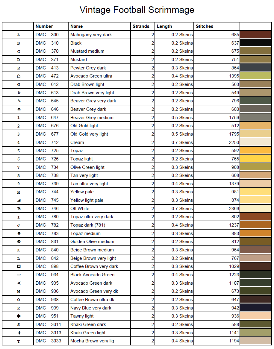 Stitching Jules Design Cross Stitch Pattern Vintage Football Sports Game Full Coverage Counted Cross-Stitch Pattern (Digital Download)