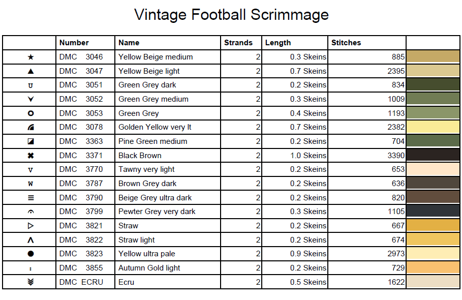 Stitching Jules Design Cross Stitch Pattern Vintage Football Sports Game Full Coverage Counted Cross-Stitch Pattern (Digital Download)