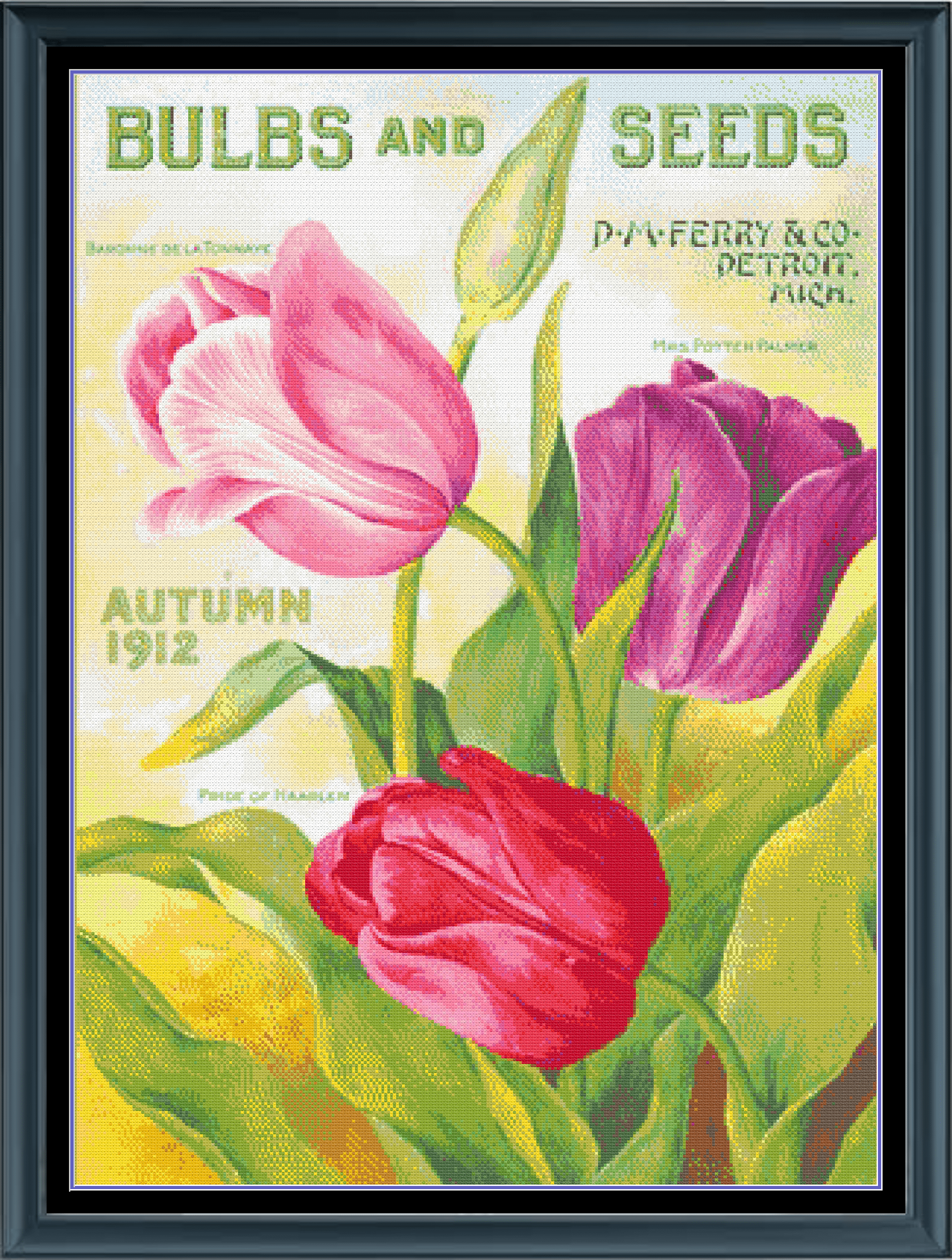 Stitching Jules Design Cross Stitch Pattern Vintage Garden Magazine Cover Full Coverage Large Counted Cross-Stitch Pattern (Digital Download)