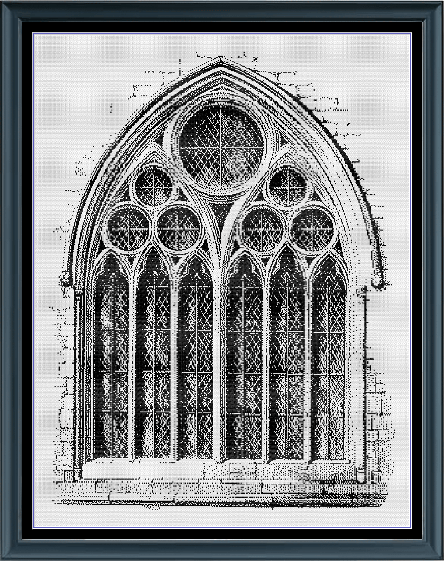 Stitching Jules Design Cross Stitch Pattern Vintage Gothic Architecture Large Monochrome Counted Cross Stitch Pattern Digital Download