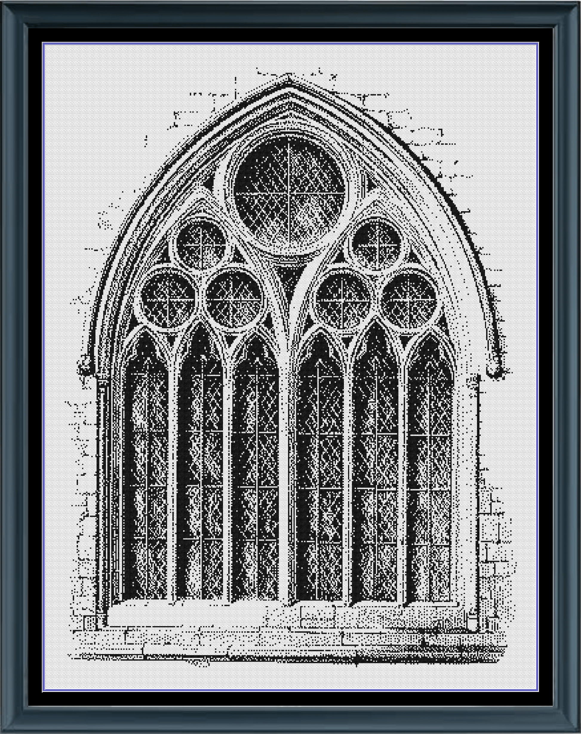 Stitching Jules Design Cross Stitch Pattern Vintage Gothic Architecture Large Monochrome Counted Cross Stitch Pattern Digital Download