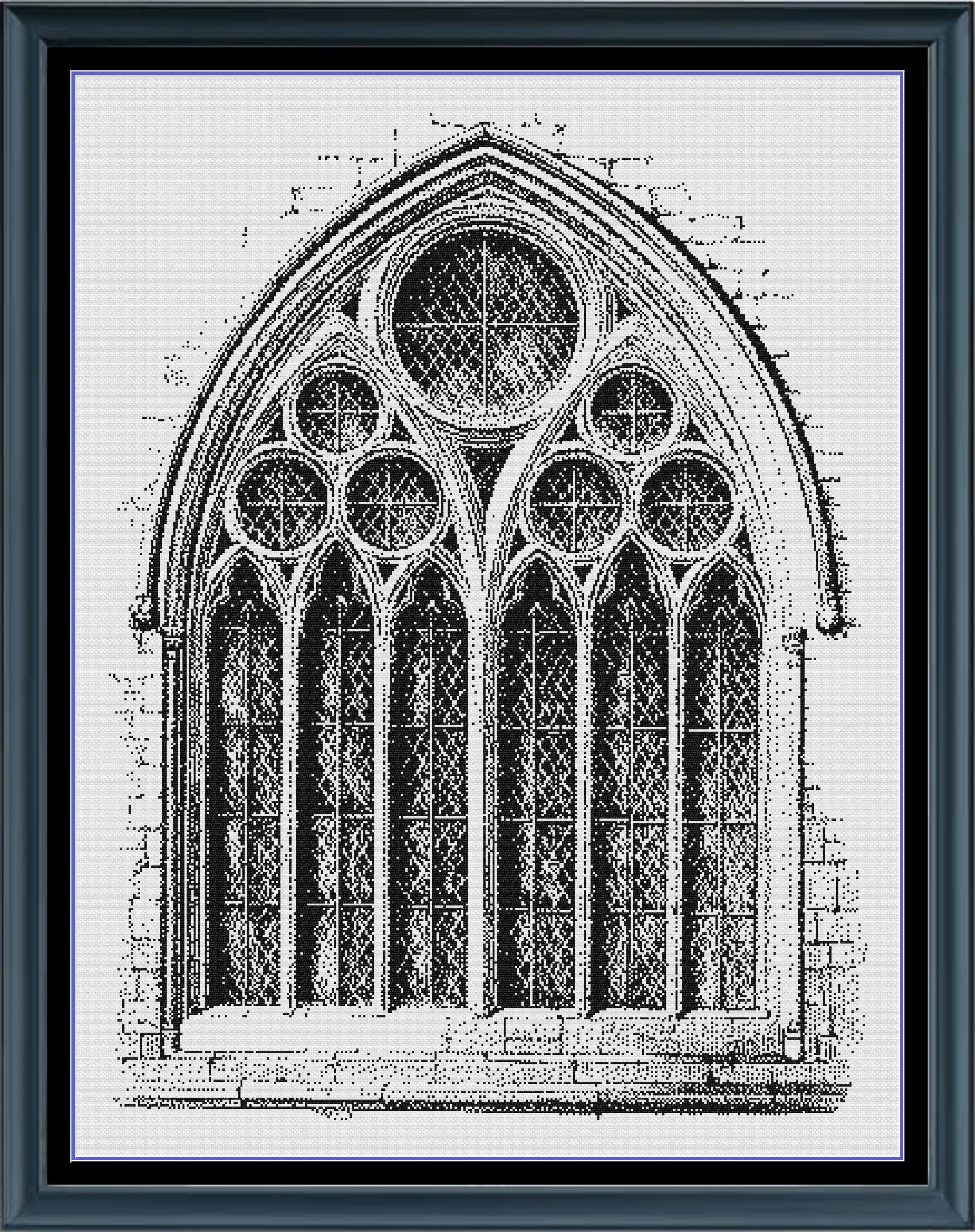 Stitching Jules Design Cross Stitch Pattern Vintage Gothic Architecture Large Monochrome Counted Cross Stitch Pattern Digital Download