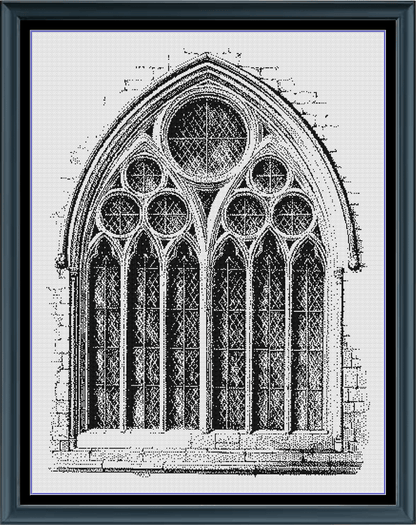 Stitching Jules Design Cross Stitch Pattern Vintage Gothic Architecture Large Monochrome Counted Cross Stitch Pattern Digital Download