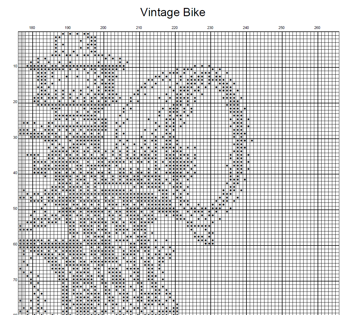 Stitching Jules Design Cross Stitch Pattern Vintage Motorcycle Bike Monochrome Counted Cross Stitch Pattern (Digital Download)