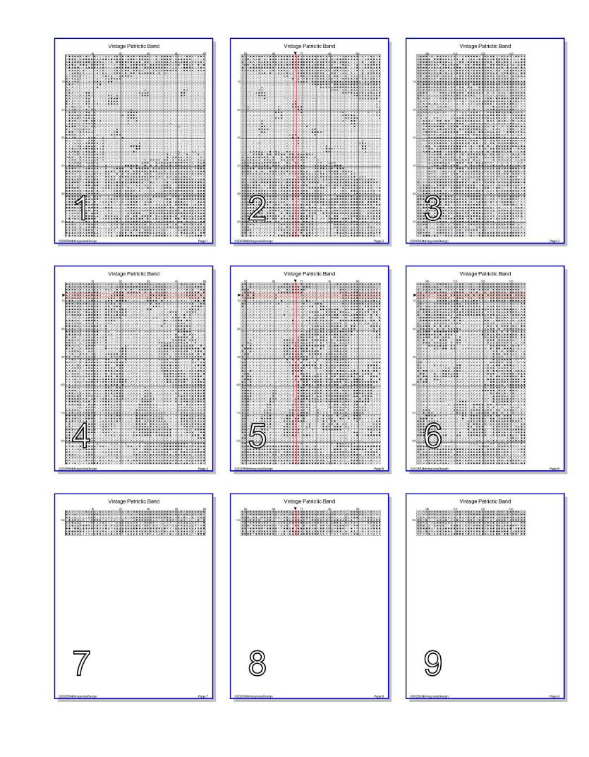 Stitching Jules Design Cross Stitch Pattern Vintage Patriotic Band Music Americana America Full Coverage Counted Cross Stitch Pattern Digital Download