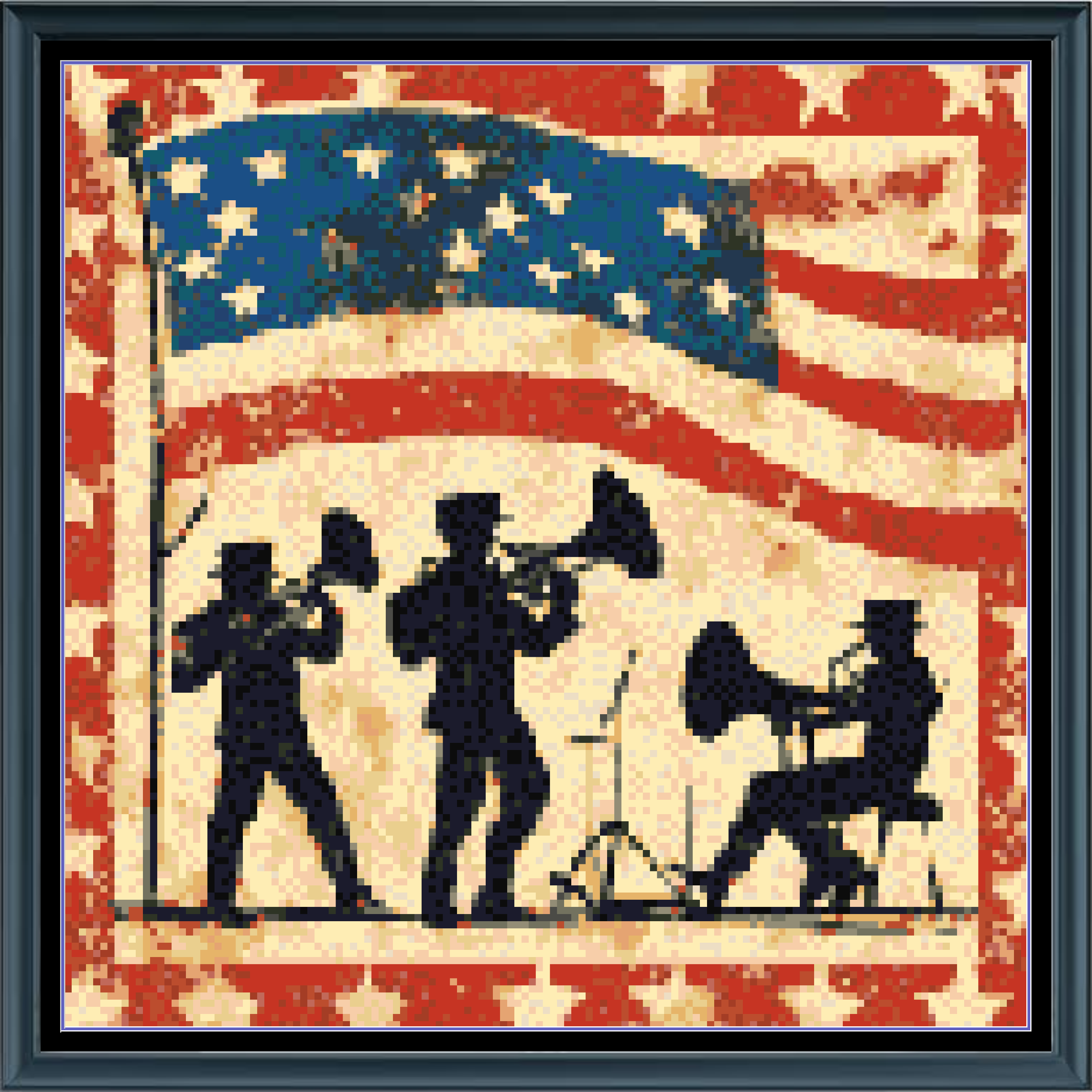 Stitching Jules Design Cross Stitch Pattern Vintage Patriotic Band Music Americana America Full Coverage Counted Cross Stitch Pattern Digital Download