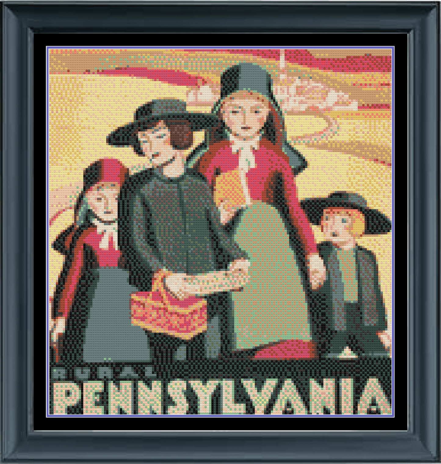 Stitching Jules Design Cross Stitch Pattern Vintage Pennsylvania Travel Poster Cross Stitch Embroidery Needlepoint Pattern PDF Download Pattern Keeper Ready