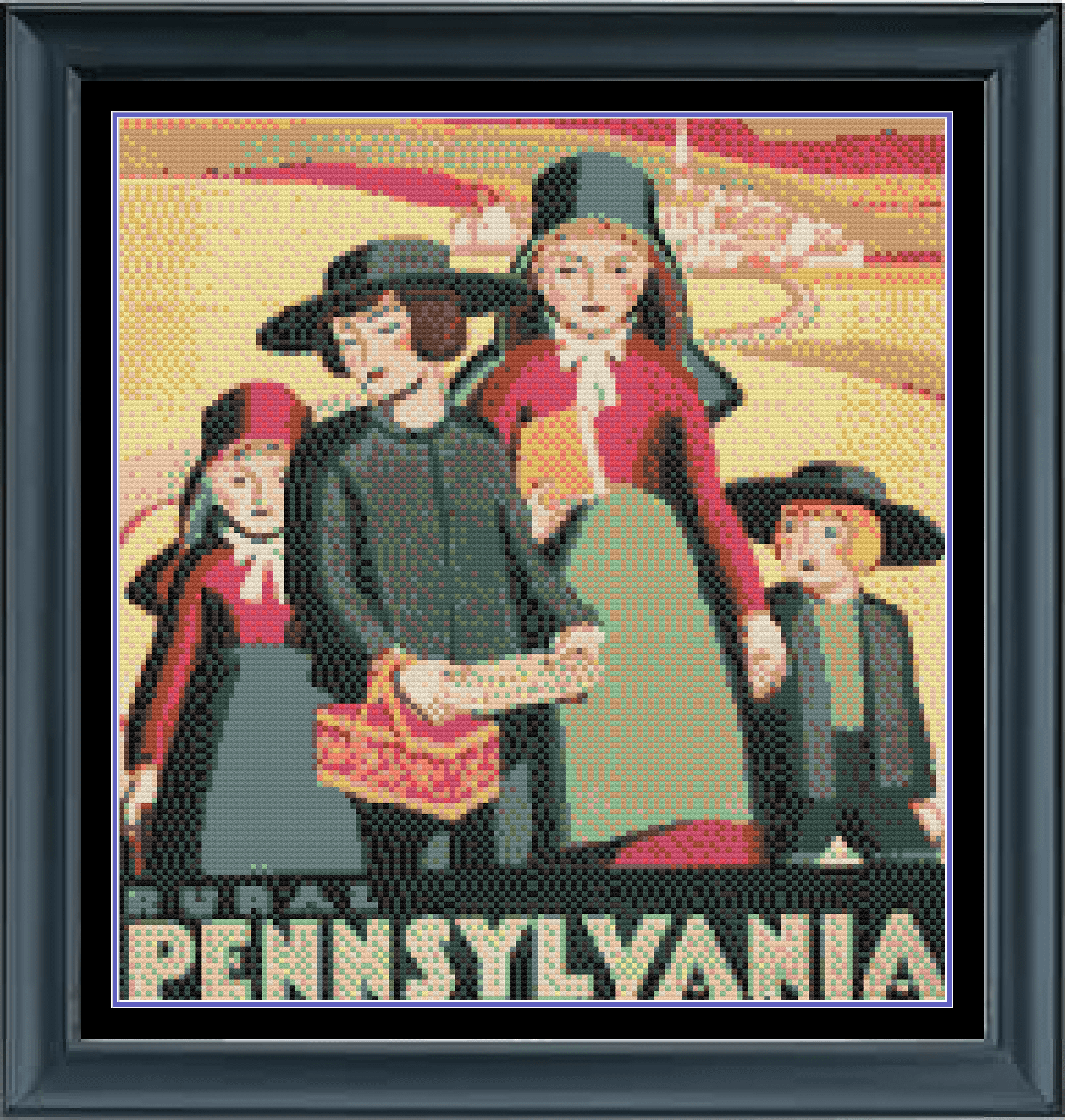 Stitching Jules Design Cross Stitch Pattern Vintage Pennsylvania Travel Poster Cross Stitch Embroidery Needlepoint Pattern PDF Download Pattern Keeper Ready