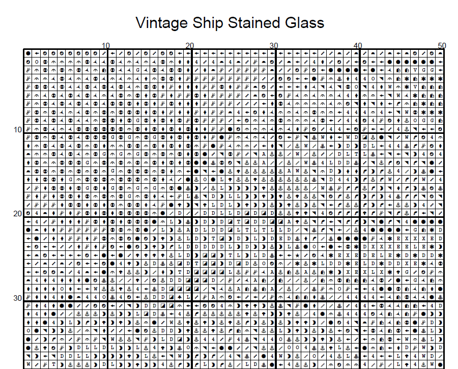 Stitching Jules Design Cross Stitch Pattern Vintage Sailing Ship Pirate Ocean Stained Glass Style Full Coverage Pattern Keeper Counted Cross Stitch Digital Download