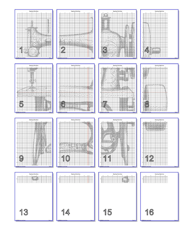 Stitching Jules Design Cross Stitch Pattern Vintage Sewing Machine Embroidery Crafting Monochrome Counted Cross Stitch Pattern Digital Download