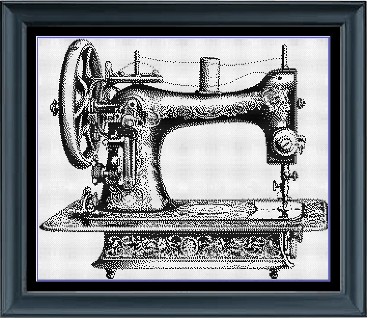 Stitching Jules Design Cross Stitch Pattern Vintage Sewing Machine Monochrome Cross Stitch Pattern Instant PDF Download