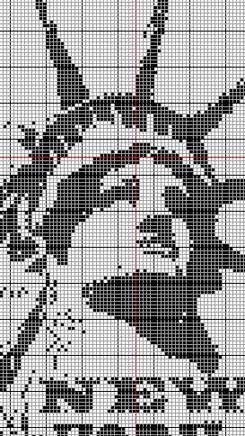 Stitching Jules Design Cross Stitch Pattern Vintage Statue Liberty Coin New York Monochrome Cross Stitch Pattern