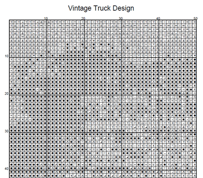 Stitching Jules Design Cross Stitch Pattern Vintage Truck Design Car Auto Full Coverage Counted Cross Stitch Pattern Digital Download