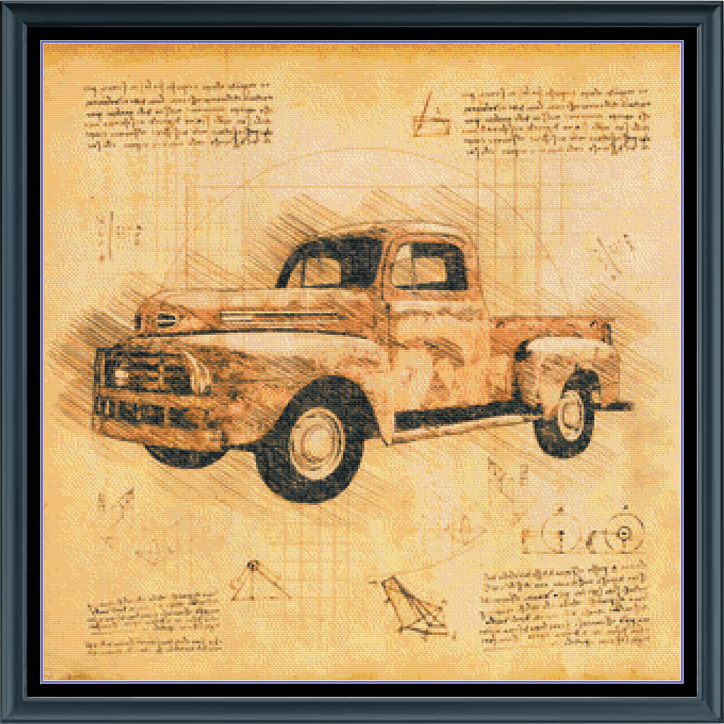 Stitching Jules Design Cross Stitch Pattern Vintage Truck Design Car Auto Full Coverage Counted Cross Stitch Pattern Digital Download