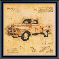 Thumbnail for Stitching Jules Design Cross Stitch Pattern Vintage Truck Design Car Auto Full Coverage Counted Cross Stitch Pattern Digital Download