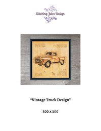 Thumbnail for Stitching Jules Design Cross Stitch Pattern Vintage Truck Design Car Auto Full Coverage Counted Cross Stitch Pattern Digital Download