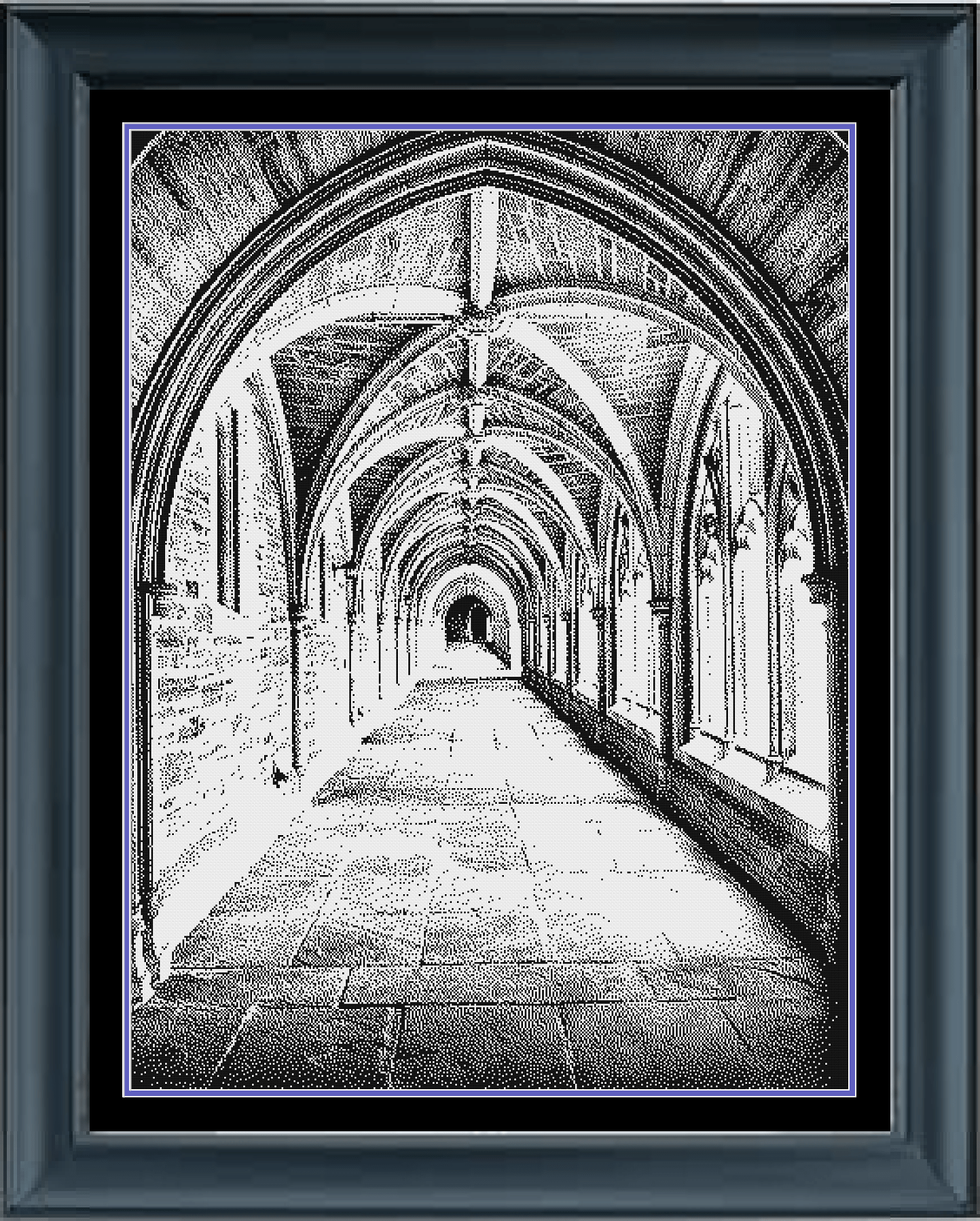 Stitching Jules Design Cross Stitch Pattern Instant PDF Download - $13 Walkway Architecture Building Monochrome Cross Stitch Needlepoint Embroidery Pattern - Instant Download - Pattern Keeper Ready